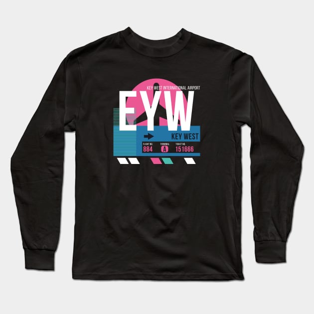 Key West (EYW) Airport // Sunset Baggage Tag Long Sleeve T-Shirt by Now Boarding